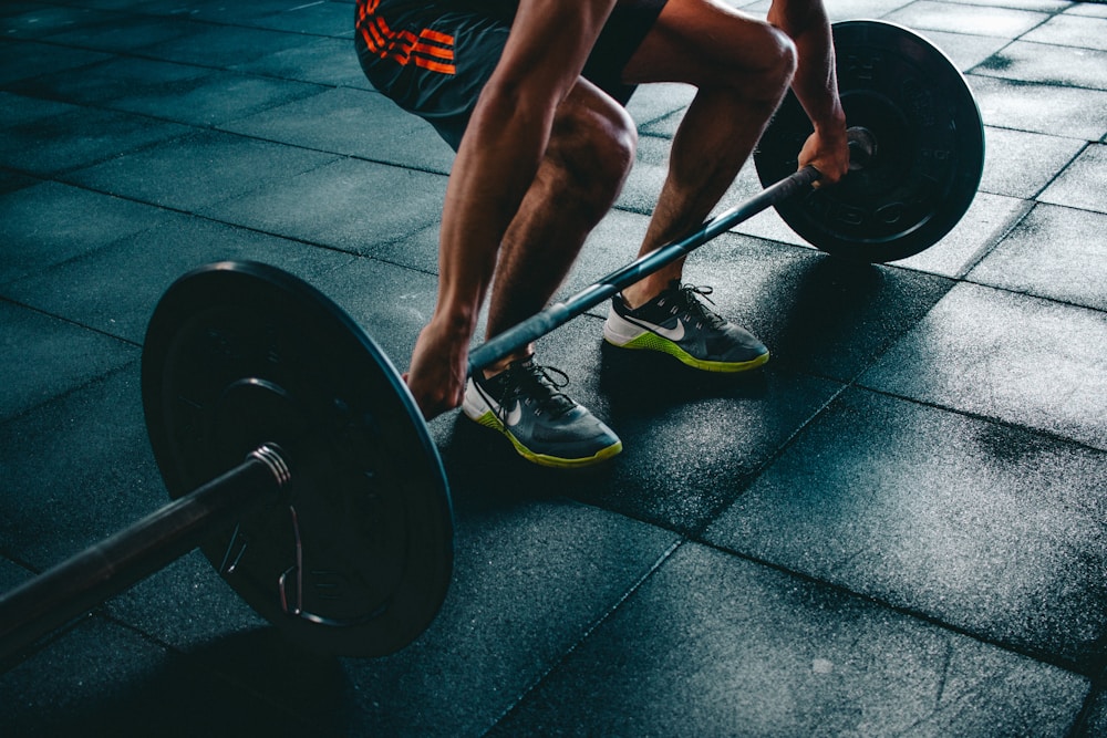 Active professional exercising in morning light